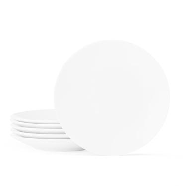 Imagem de Pratos de aperitivos brancos para uso diário Fitz and Floyd Coupe, conjunto de 6