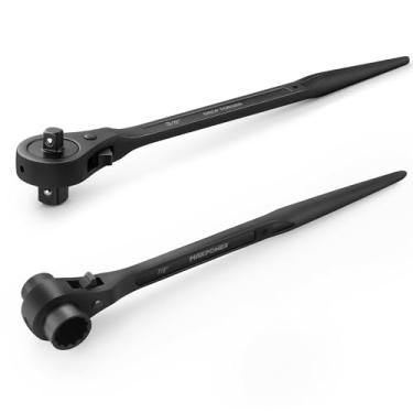 Imagem de MAXPOWER Conjunto de catraca Spud, chave de andaime de soquete duplo, 7/20.3 cm x 3/10.2 cm, catraca de andaime de cabeça dupla, 3/20.3 cm x 1/5.1 cm