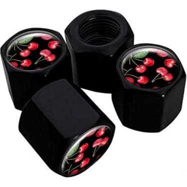 Imagem de Tampas de haste de válvula de pneu de metal, pacote com 4, tampas de haste de roda de carro, tampas de válvula de ar universais de alumínio para carros, caminhões, SUVs, bicicletas, motocicletas