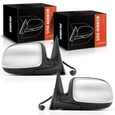 Imagem de A-Premium Par (2) Espelho de porta elétrico do lado do motorista e do passageiro compatível com Chevrolet Silverado 1500 1500 HD 2500 3500 e GMC Sierra 1500 2500 - Espelho retrovisor externo cromado dobrável manual aquecido