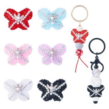 Imagem de Spritewelry 6 contas de borboleta de strass de cristal brilhante com contas espaçadoras para caneta, joias, colar, pulseira