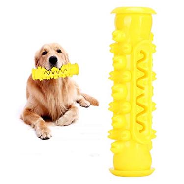 Imagem de Mordida e Pincel Toy Dog Toy, Dog Dentes de Limpeza de Brinquedo de Filhote de Dente Tocando e Mastigando Brinquedos para Mastigar de Cachorro para Mastigar Agressivo Toy de Dentes de Dentes para Pequenas Raças Grandes Grandes (Lago Blue) (Verde) (Amarelo)