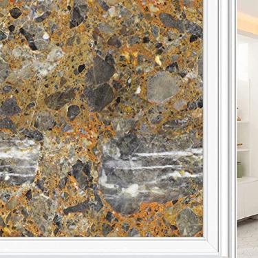 Imagem de Película de janela de privacidade de mármore, textura de estilo mármore, filme de vidro para sala de estar e escritório em casa, L90 x C 190 cm