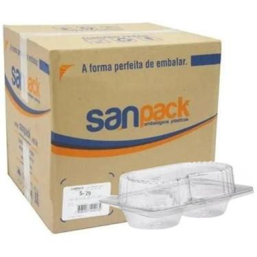 Imagem de 100 Embalagem Pet 2 Doce Cupcake Retangular Sanpack S-29C