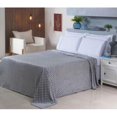 Imagem de Manta Soft Anti Alérgica Queen Andreza – Estampa Poá Elegante, Conforto Extremo e Toque Aveludado (Cinza)
