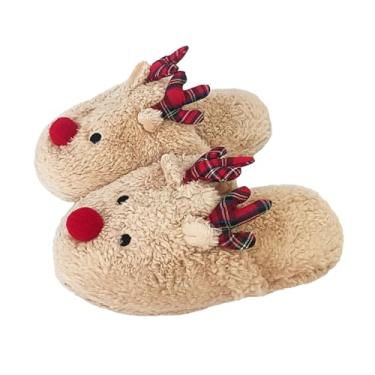 Imagem de JadeRich Pantufas De Rena Para Meninos E Meninas, Macias, Leves, Pelúcia, Antiderrapantes, Bebês Crianças Pequenas