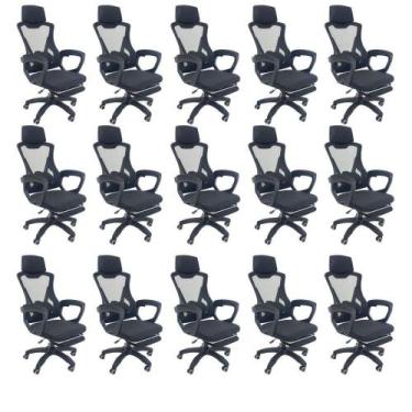 Imagem de Kit 15 Cadeiras de Escritório Presidente Executiva Oficial Supreme Pre