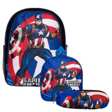 Imagem de Mochila Infantil Juvenil Escola Masculina Capitão América - TOYS 2U