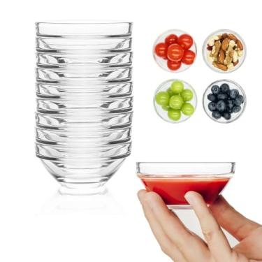 Imagem de BGHEOUYV Tigelas de vidro pequenas, tigelas pequenas de preparação de 7,6 cm, 71 g, pacote com 10 tigelas de mergulho, tigelas de molho para temperos, ramequins, lanches, doces, sobremesas, sorvete