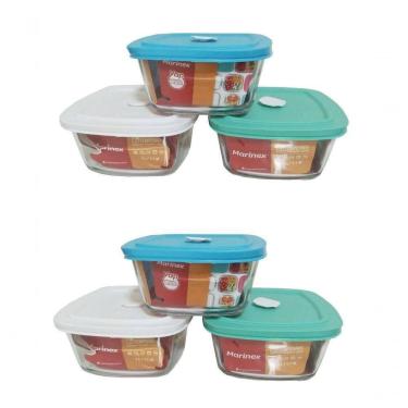 Imagem de Kit 6 Facilita Marinex De Vidro 500 Ml Com Tampa Hermética