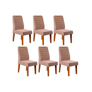 Imagem de Kit 6 Cadeiras Jantar Ondina 6 Un Freijó/Kraft-DJ Móveis