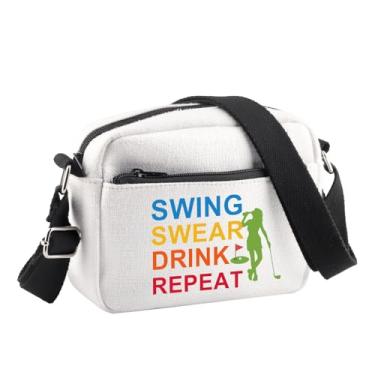 Imagem de BDPWSS Bolsa transversal de golfe, presente para jogadores de golfe, swing, bebida, repetição, presente para amantes de golfe, presente para entusiastas de esportes, Swing Golf Cb