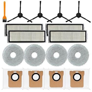 Imagem de Kit de acessórios de substituição compatível com aspirador de pó robô Xiaomi X20 Max, X20 Pro, inclui 4 escovas laterais + 4 filtros HEPA + 4 roupas de esfregão + 4 sacos de poeira