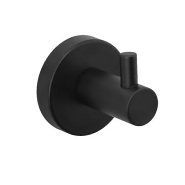 Imagem de Ganchos de toalha de aço inoxidável para banheiro, suporte de parede, cabide de porta resistente, toalha, roupão, gancho para casaco, ouro rosa cromado (preto fosco)