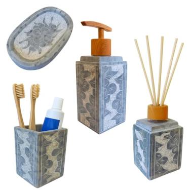 Imagem de Kit Lavabo Pedra Sabão Difusor Saboneteira Presente Dia Mães