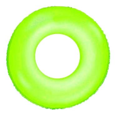 Imagem de Boia Neon Circular Colorida Grande 76cm Infantil Piscina Praia Criança Redondo Brinquedo Inflável (Verde)
