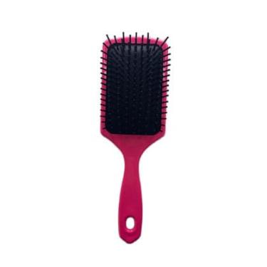 Imagem de Escova de Cabelo Raquete Pentear e Desembaraçar Almofadada Quadrada Tamanho M (PINK)
