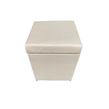 Imagem de Puff Baú Quadrado 1 Lugar 36X36 Cm Bege Claro Material Sintético