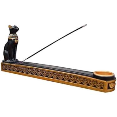 Imagem de Queimador De Incenso Em Cascata Queimador De Incenso De Gato Egípcio Antigo Queimador De Incenso Doméstico Interno Plug-in Queimador De Incenso Suporte De Incenso Aparelho Ornamentos De Dec