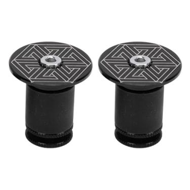 Imagem de 1 Par de Guiador Grip End Caps Alumínio Liga Universal Bar Plugs para Mountain Road Ciclismo (Preto)