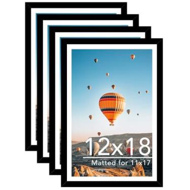 Imagem de JCJMY Conjunto de 4 porta-retratos de 30 x 45 com tapete de 28 x 43 cm, para exibição de foto 28 x 43 com tapete ou 20 x 45 sem tapete, moldura grande para pôster de 30 x 45 cm com acrílico, pacote