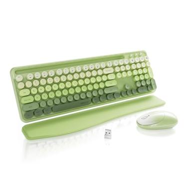 Imagem de FCPLU Teclado e mouse de computador com apoio de pulso para celular (gradiente verde)