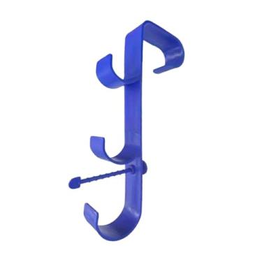 Imagem de WeiLaiKeQi Suporte para vara de piscina, suporte para escova, equipamento, organizador, ganchos triplos, gancho para ferramentas para escovas de skimmer, Azul, 1 Pc