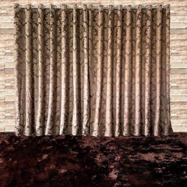 Imagem de Cortina Jacquard Blackout Marrom 2,80m X 1,80m - Sua Casa Decor