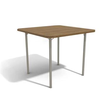 Imagem de Mesa p/ Cozinha Sena c/ Tampo 90cm Niquel/Nogueira - Kappesberg