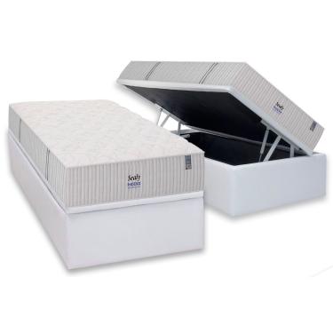 Imagem de Cama Box Baú Solteiro: Colchão Molas MasterPocket Ensacadas Sealy Phoenix + Base CRC Courano White (88x188)