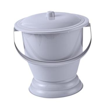 Imagem de Zialofi Spittoon urinol com tampa, vaso sanitário de urinol, urinol noturno, pee de xixi, panela de câmara para crianças adultos crianças em casa, Cinza