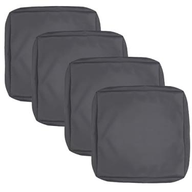 Imagem de Oslimea Capa de almofada de substituição para área externa, 61 x 61 x 10 cm, pacote com 4, capa de assento para móveis de pátio, impermeável, lavável, para sofá, poltrona, protetor de móveis para