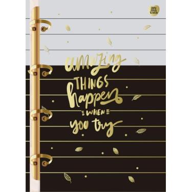 Imagem de Caderno Colegial Argolado Animativa, 160 folhas, Capa Dura - Glitter Reserva, Happen