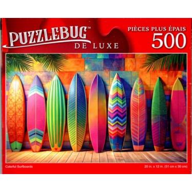 Imagem de Colorful Surfboards - 500 Pieces Deluxe Jigsaw Puzzle for Adults 16 +