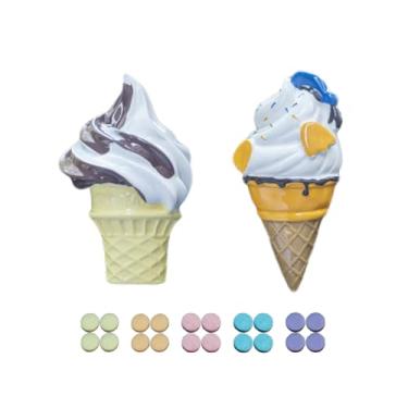 Imagem de LXQTAO Aromatizador de ar de carro, clipe de fragrância de ventilação de ar condicionado para carro moderno (cone preto + sorvete branco, aroma floral composto + lavanda + limão + pêssego + sabor do