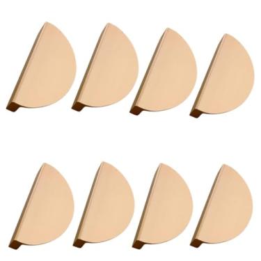 Imagem de Puxador Meia Lua para Gaveta e Armário, Alumínio Maciço, Acabamento Rosé, Kit com 8 Peças