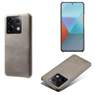 Imagem de Capa para Xiaomi POCO M6 Pro 4G,Proteção contra quedas,Casca de volta de cor sólida simples,Design de couro de imitação de plástico-Gray