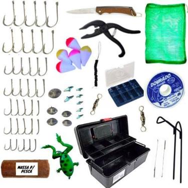 Imagem de Caixa Organizadora Com Itens De Pescaria Completa