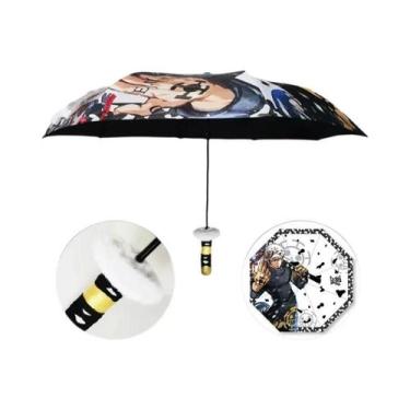 Imagem de Guarda-chuva Dobrável De Katana De Roronoa Zoro Com Bloqueio UV Preto,