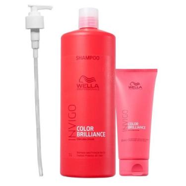 Imagem de Kit Wella Professionals Invigo Color Brilliance Shampoo 1000ml + Condi
