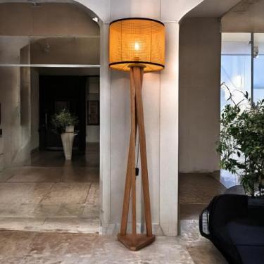 Imagem de D+MOB Luminária Moderna Abajur Luxo Estrela Tripé Palha Indiana