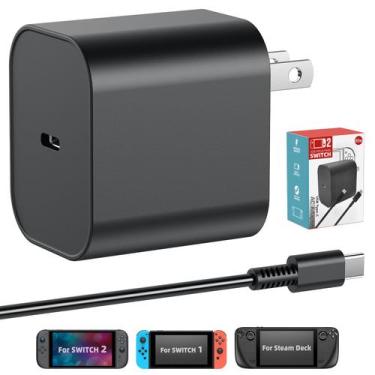 Imagem de Carregador MENEEA 60W AC Adaptador para Nintendo Switch 2