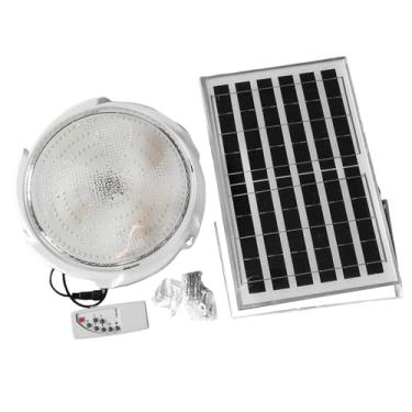 Imagem de Bothyi Luminária de teto solar, luz solar para galpão, área externa, interna, à prova d'água, lâmpada de gazebo com controle remoto para fazenda, Diâmetro 28cm