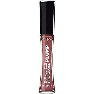 Imagem de L'Oreal Paris Brilho labial Infallible Pro Gloss com ácido hialurônico, brilho intenso de longa duração, os lábios parecem instantaneamente mais cheios e mais volumosos, malva radiante, 6,2 ml