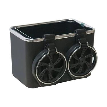 Imagem de Organizador Porta Objetos Para Carro Veiculos Bolso Com Porta Copos Retratil Porta Trecos Preto