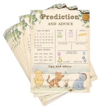 Imagem de Cartões de previsão e conselhos do Winnie Baby, decorações de chá de bebê Pooh, jogo de chá de bebê Pooh 30 peças para convidados, atividade de revelação de gênero para meninos ou meninas, clássico