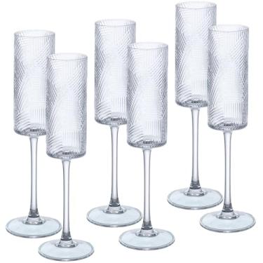Imagem de Rkyhwowby Taças de champanhe clássicas cristal taças de champanhe sopradas à mão taças de vinho para festa de casamento (6, transparente)