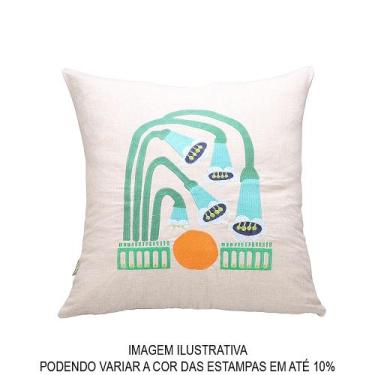 Imagem de Almofada Decorativa - capa Jardim com Bordado Copo de Leite-50 x 50 cm