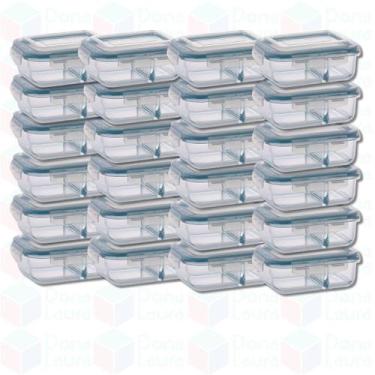 Imagem de 24 Pote de Vidro Hermético com Divisoria p/ Marmita Airfryer - QUALITY