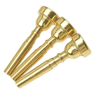 Imagem de simhoa 3 bocais de trompete para músicos profissionais, substituição para iniciantes para fins de prática, Ouro